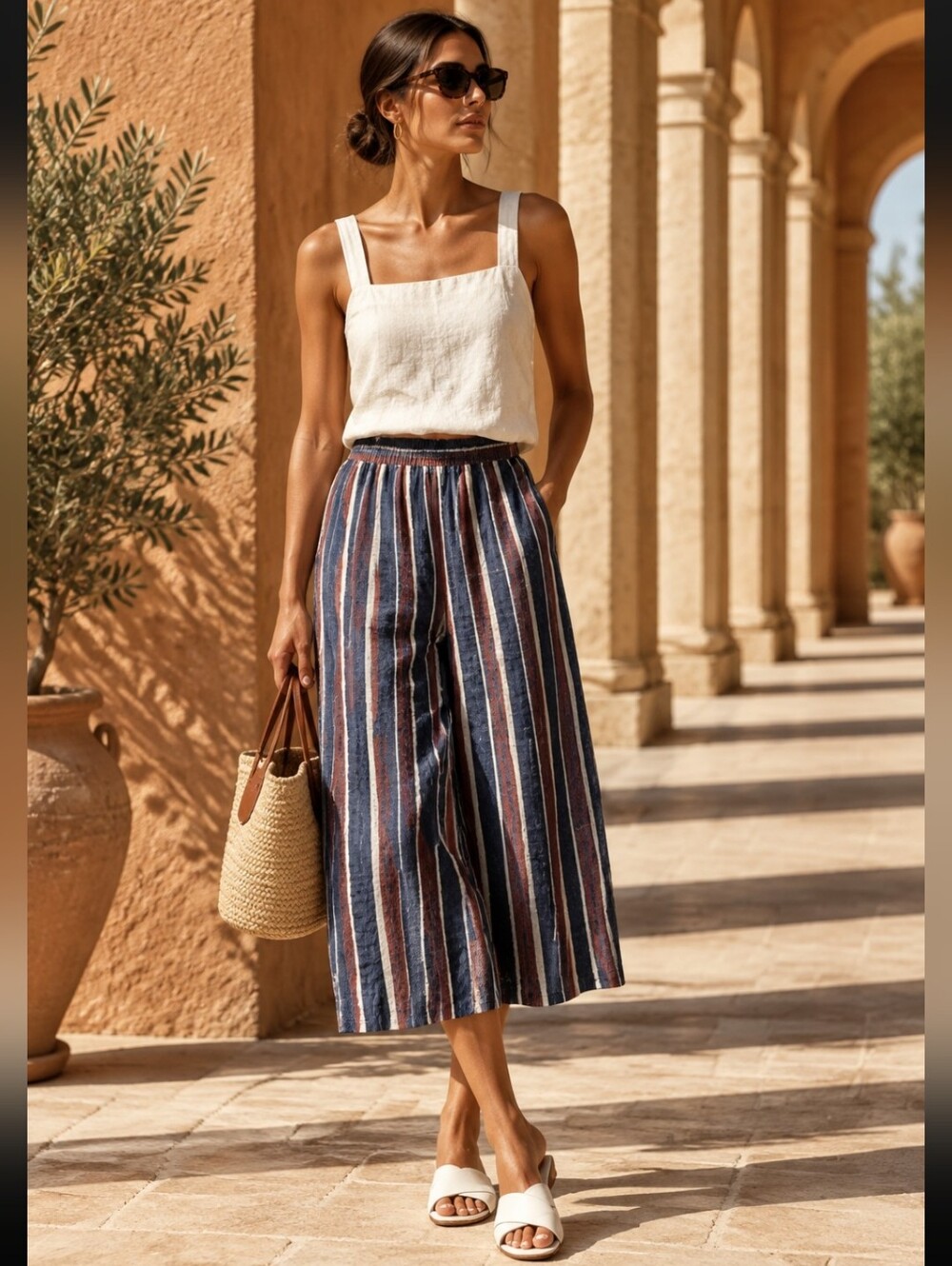 Drew Striped 100% Cotton Striped Pants Size Medium
